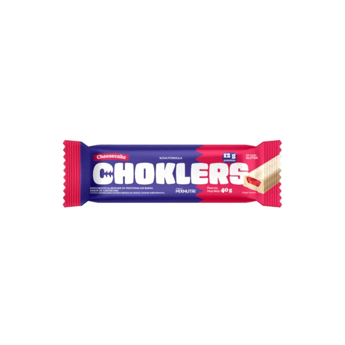 Barra Protein Choklers 12x40g sabor Cheesecake com Frutas Vermelhas | Mix Nutri