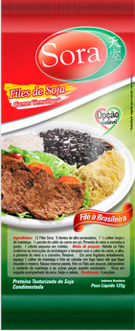 Filé Vegetal (Proteína Texturizada de Soja) 125g sabor Filé à Brasileira | Sora Alimentos