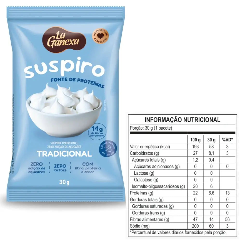 Suspiro Zero Açúcar/Glúten/Lactose 30g Tradicional | La Ganexa