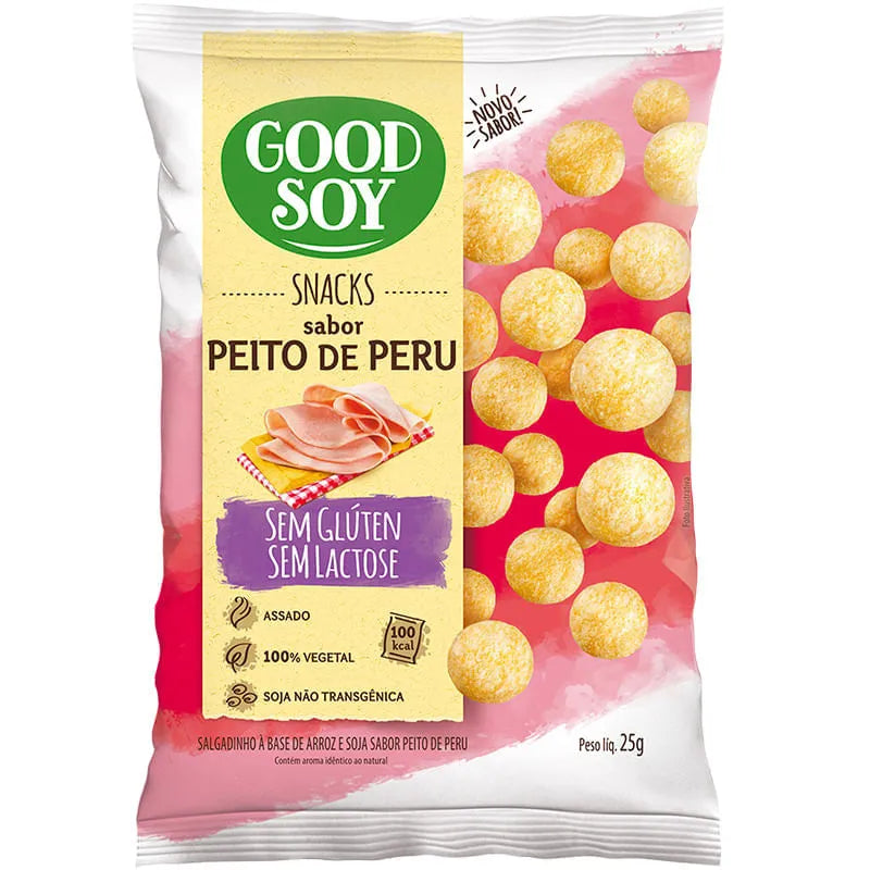 Snack GoodSoy Peito de Peru – Sem glúten, sem lactose - Snack Saudável – 25g