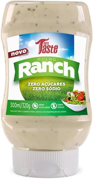 Molho Zero Sódio e Zero Calorias - Sabores, Molho Ranch (300ml)