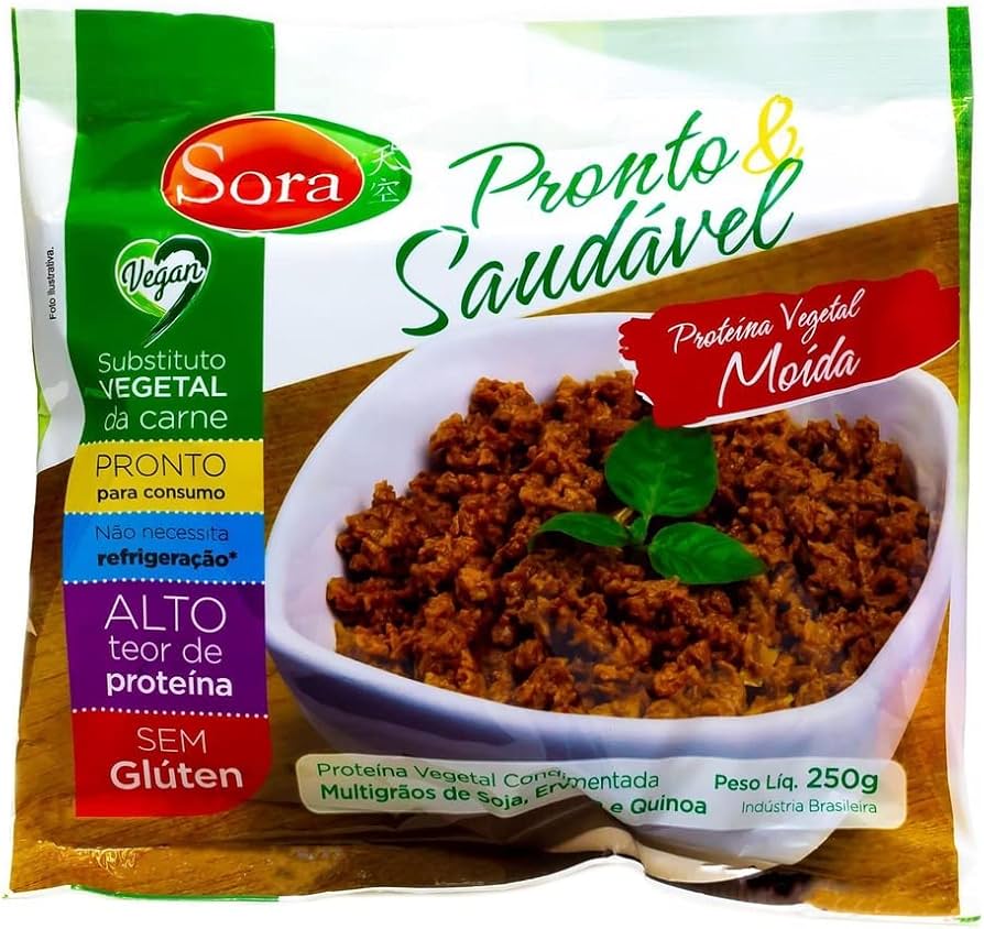 Carne Moída Vegetal Multigrãos Vegano 200g Sora