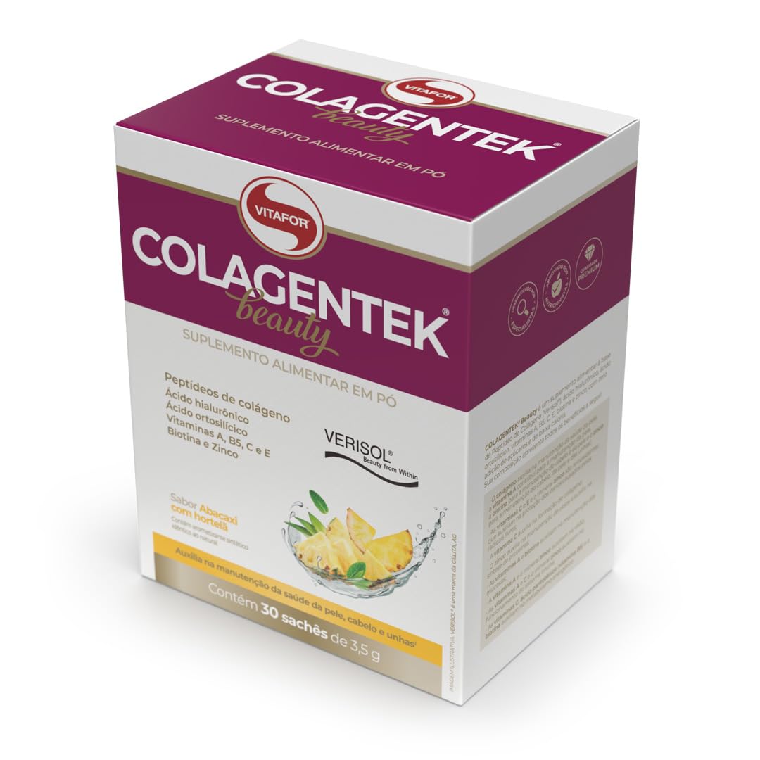 Colagentek Beauty Sachês 30x3,5g sabor Abacaxi com Hortelã | Vitafor