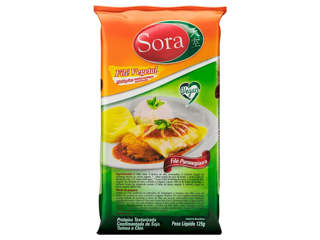 Filé Vegetal (Proteína Texturizada de Soja) 125g sabor Filé à Parmegiana | Sora Alimentos
