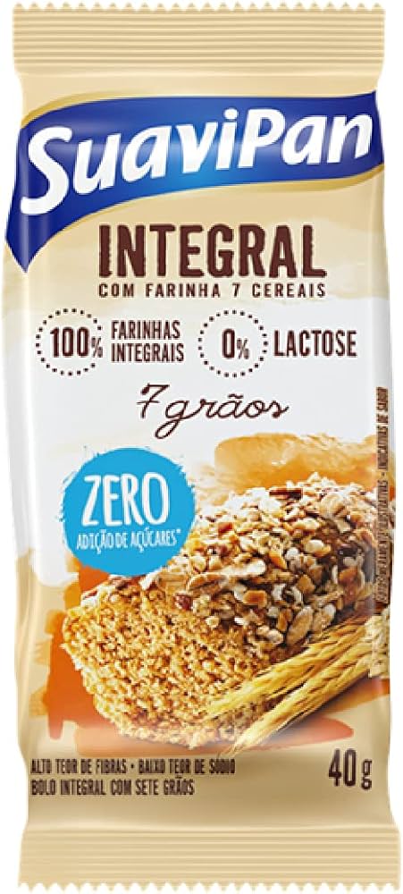 Bolinho Integral 7 Grãos S/Açúcar 12 unidades 40g Suavipan