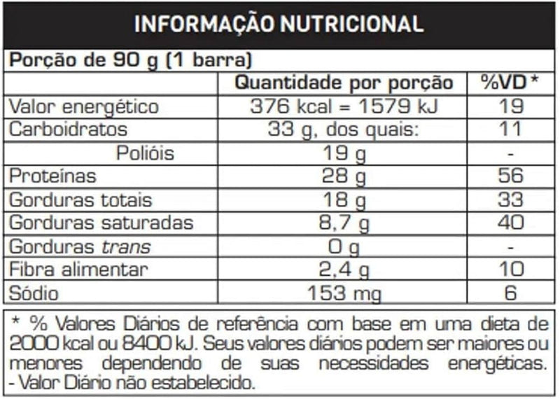 Power Protein Bar Caixa Com 8 Unidades (720g) - Napolitano
