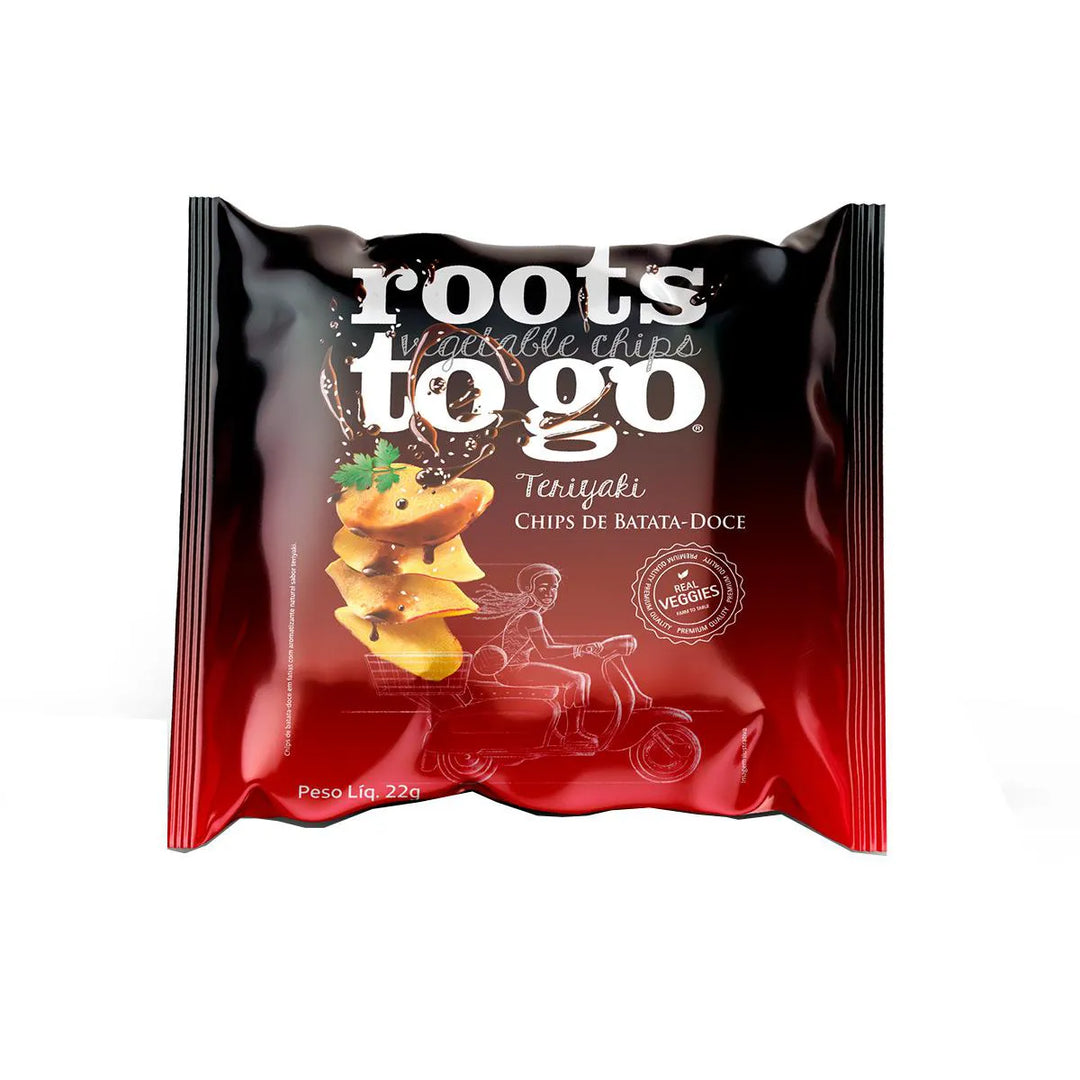 Chips de Batata Doce Vegano 22g sabor Teriyaki | Roots To Go