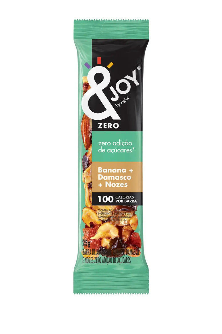 Barra Joy Zero Açúcar 12x25g Banana, Amêndoas, Nozes e Castanha de Caju | Enova Foods