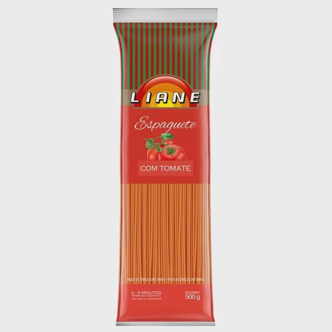 Macarrão Sem Lactose Tipo Espaguete Tomate 500 G - Liane Alimentos