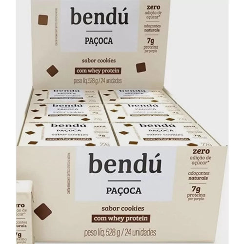 Paçoca com Whey - 528g (24 Unidades de 22g) | Cookies - Bendú