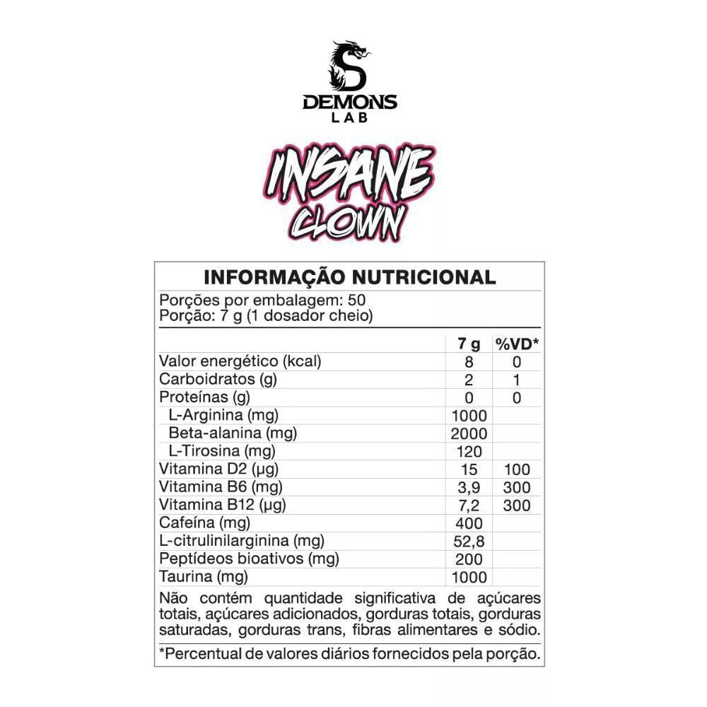 Pré-Treino Insane Clown 350g Blue Vanilla | Demons Lab