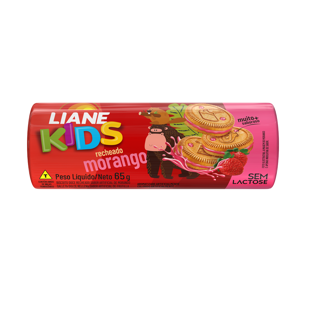 Biscoito Recheado sem Lactose 65g Morango | Liane