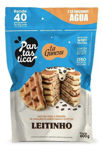 Pantástica Whey Mistura para Panquecas & Waffles 600g Leitinho | La Ganexa