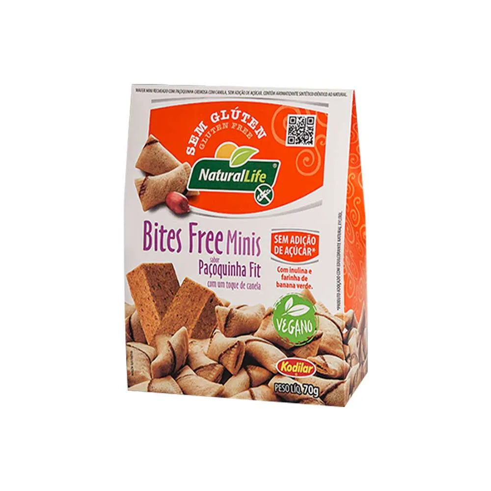 Biscoito Bite Minis Paçoquinha Sem Glúten 70g Natural Life