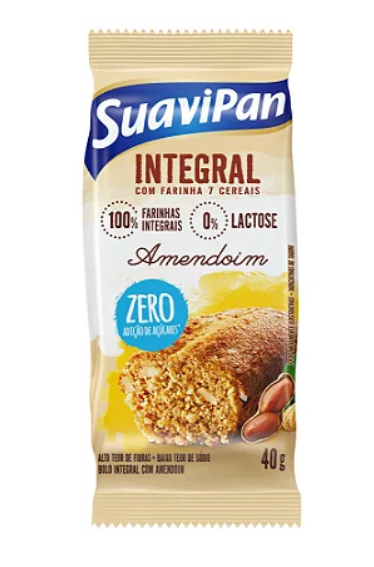 Bolinho Integral Amendoim S/Açúcar 12 unidades 40g Suavipan