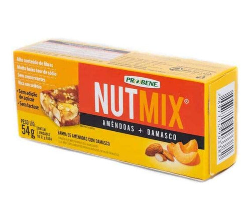 Barra Nutmix Amêndoas e Damasco 2 unidades 27g Probene