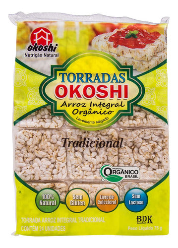 Okoshi Torrada De Arroz Integral Orgânico Tradicional