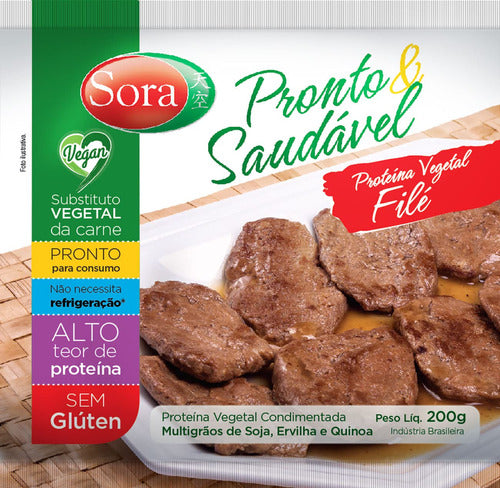 Sora Filé Vegetal Multigríos Vegano Carne Vermelha 200G