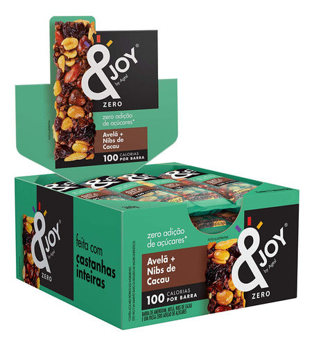 Barra Enjoy Zero Açúcar Avela E Nibs De Cacau 12 unidades 25g Agtal