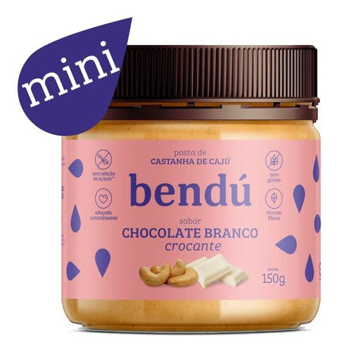 Pasta Castanha De Caju Chocolate Branco Crocante 150g - Bendu