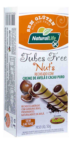 Biscoitos Tubes Creme de Avelã e Cacau S/Glúten 50g Natural Life
