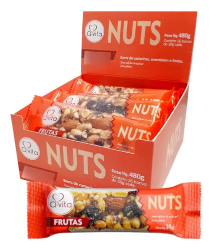 Barra Nuts Frutas 16 unidades 30g Q-Vita