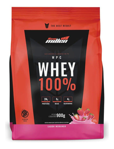 Whey 100% Refil, New Millen, Morango 900g