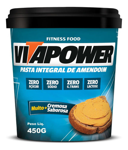 Pasta De Amendoim Integral - 450G Natural - Vitapower