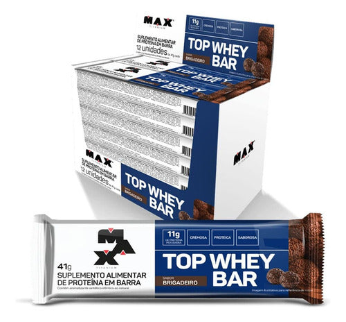 Top Whey Bar - 12 Unidades De 41g Brigadeiro - Max Titanium