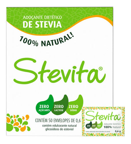 Adoçante 100% Natural c/ Stevia 50 Sachês Stevita