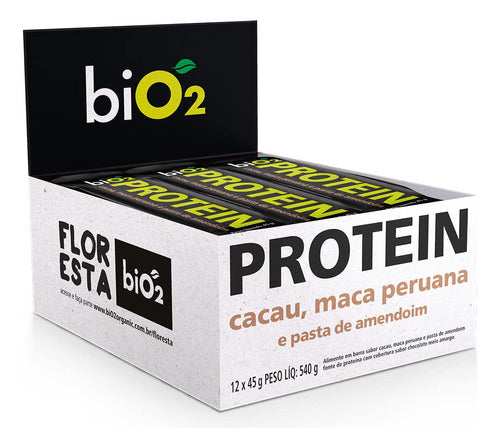 Protein Bar Cacau E Maca Peruana - 12 Unidades De 45g - Bio2