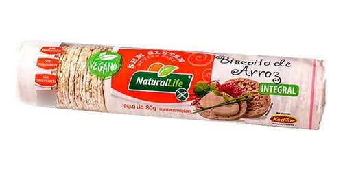Biscoito De Arroz Integral Vegano 80g Natural Life