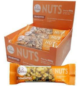 Barra Nuts Sem Açúcar/ Sem Glúten 16 unidades 30g Q-Vita