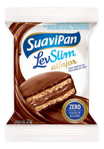Alfajor Levslim Chocolate ao Leite 12 unidades 25g Suavipan