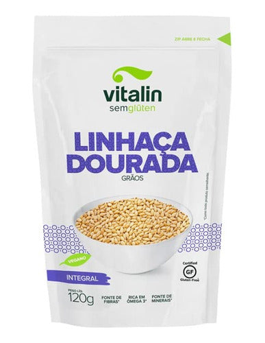 Linhaça Dourada Em Grãos 120g - Vitalin Sem Glúten