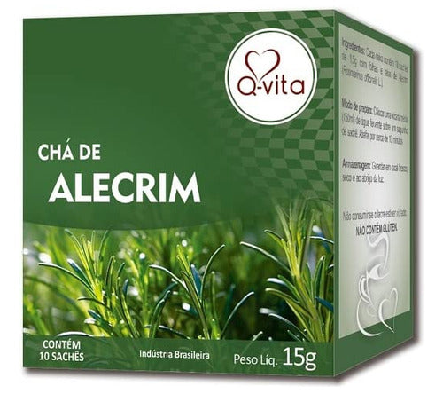 Chá Alecrim 10 unidades 15g Sachês Q-Vita