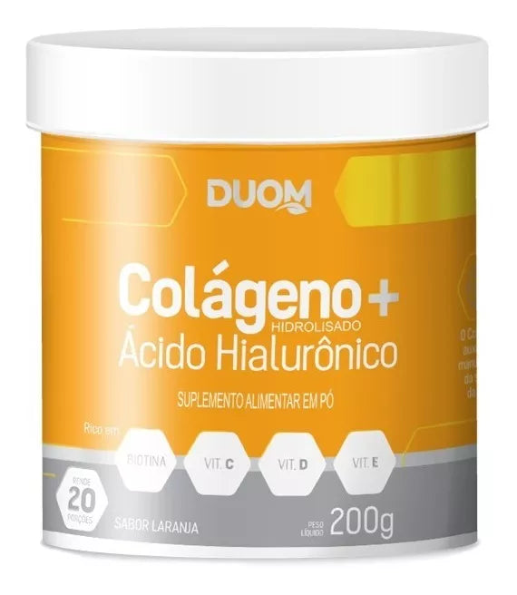 Colágeno Hidrolisado + Ácido Hialurônico 200g Duom (Laranja)