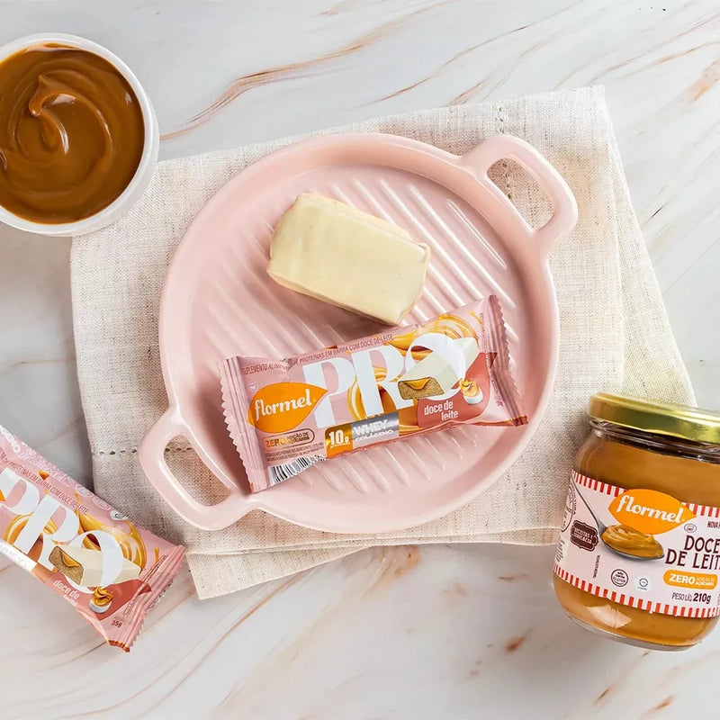 Barra De Proteína Flormel Sabor Doce De Leite Zero 420g 12un