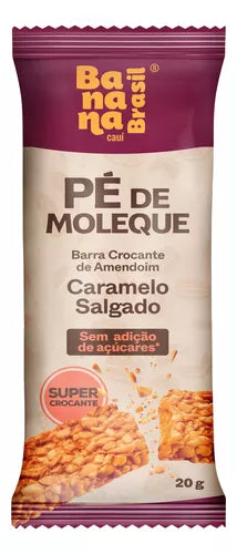 Barra Crocante de Pé de Moleque 16x20g sabor Caramelo Salgado | Banana Brasil