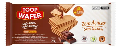 Toop Wafer Zero Açúcar e Zero Lactose 12x32g - Chocolate