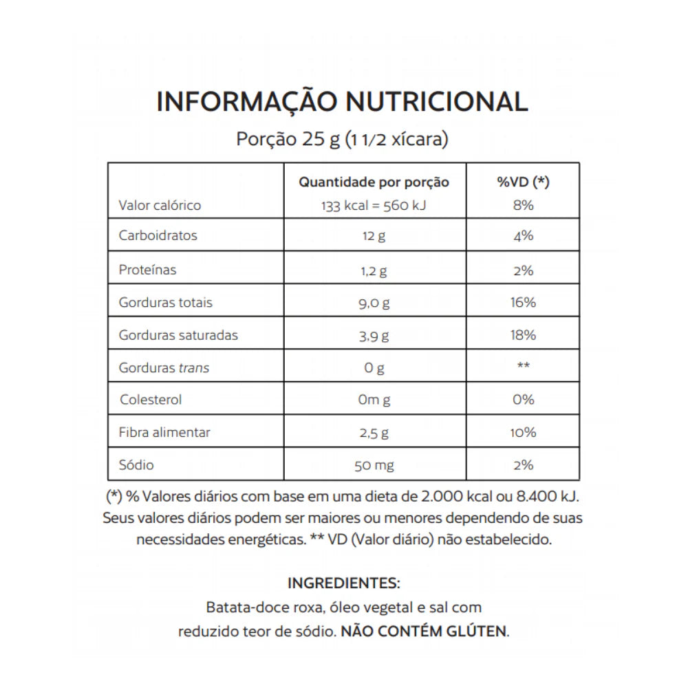 Chips de Batata Doce Roxa Vegan 45g sabor Sweet Potato | Roots To Go