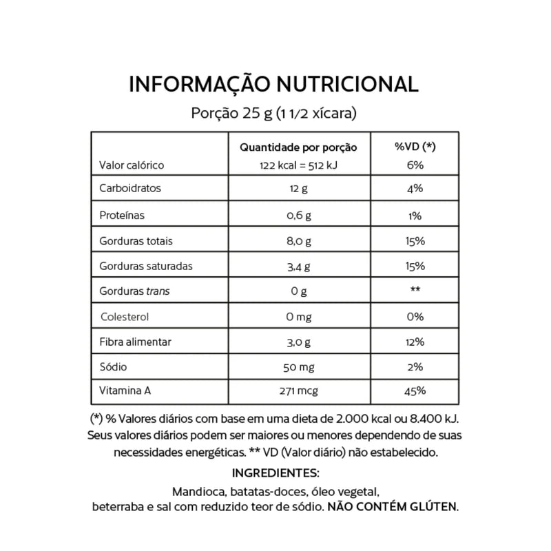 Chips De Mandioca E Batata-Doce 100g Roots To Go