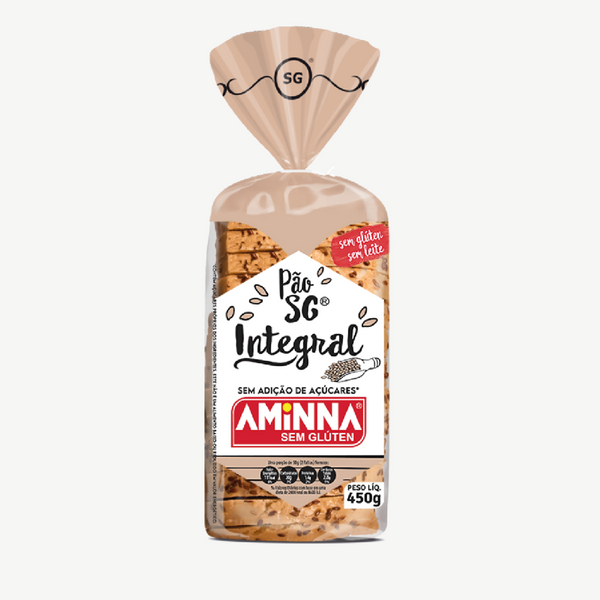 Pao Integral Sem Gluten 450g - Aminna