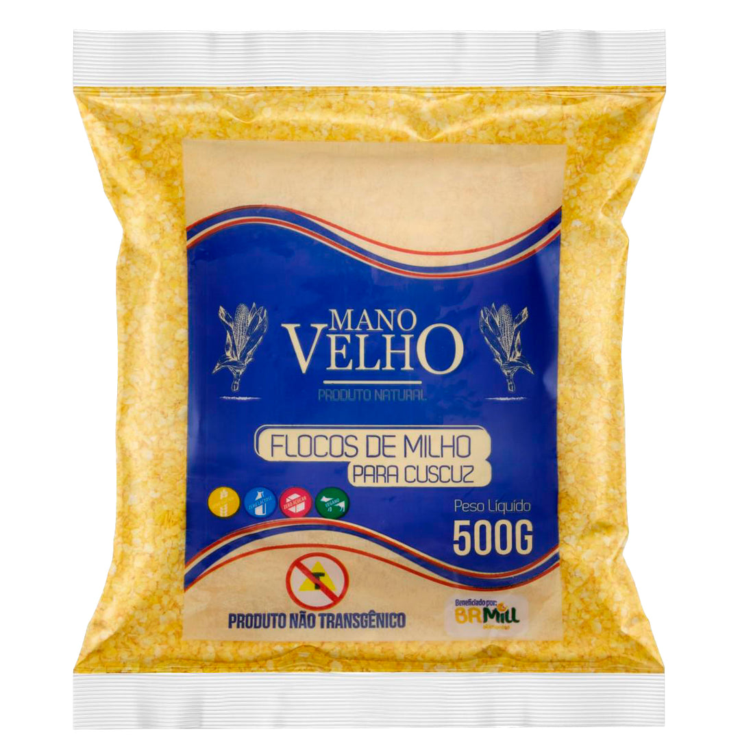 Flocos de milho não transgênico natural 500g | Mano Velho