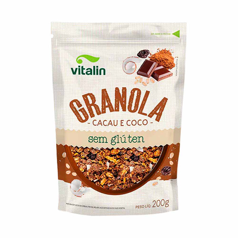 GRANOLA  INTEGRAL VEGANO S/GLUTEN 200G CACAU/COCO
