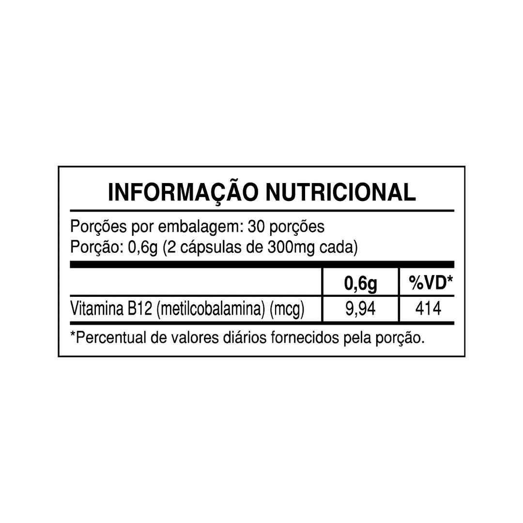 Vitamina B12 Metilcobalamina 60 Cápsulas Health Labs