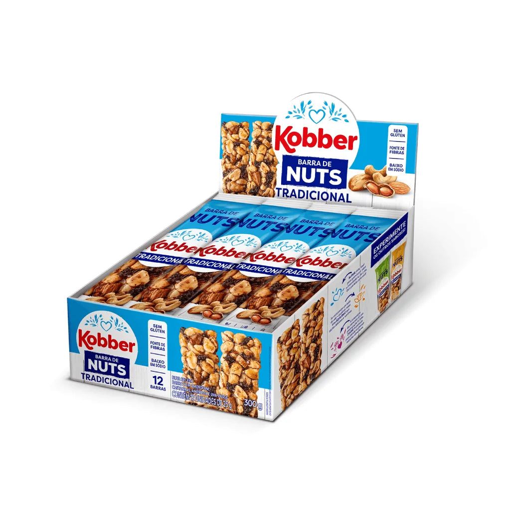 Barra Nuts sem Glúten 12x25g Tradicional | Kobber