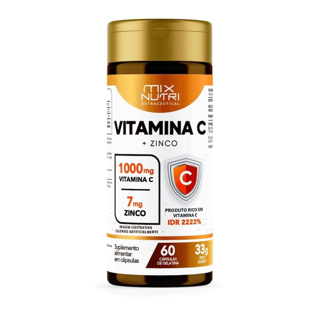 Vitamina C 1000mg + Zinco 7mg Mix Nutri 60 caps
