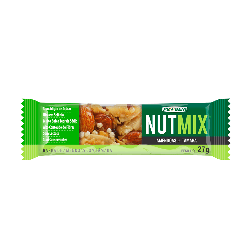 Barra Nutmix Amêndoas e Tamara 16 unidades 27g Probene