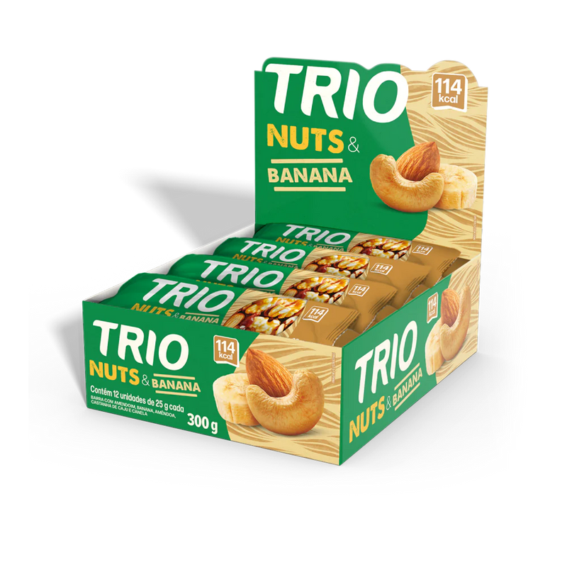 TRIO NUTS S/GLUTEN 12X25G BANANA